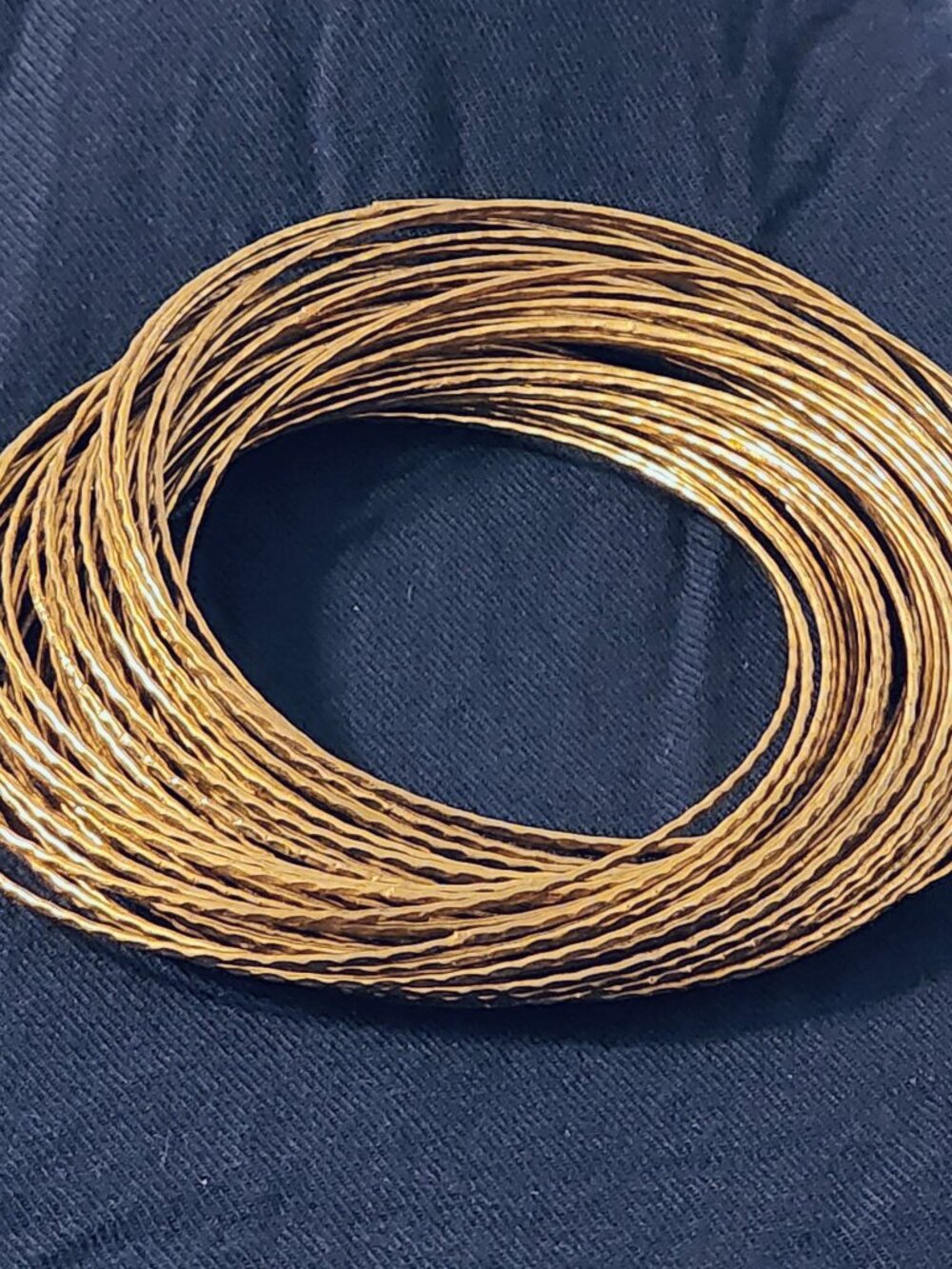 40 Gold Tone Hammered Bangle Bracelet Set Boho Statement
